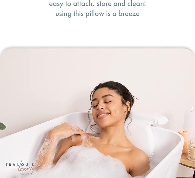 TranquilBeauty Bath Pillow, Pain Relief, 7 Suction Cups - Image 3