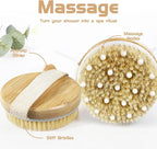 Bamboo Dry Body Brush Shower Brushing Removes Dry Skin - Image 3