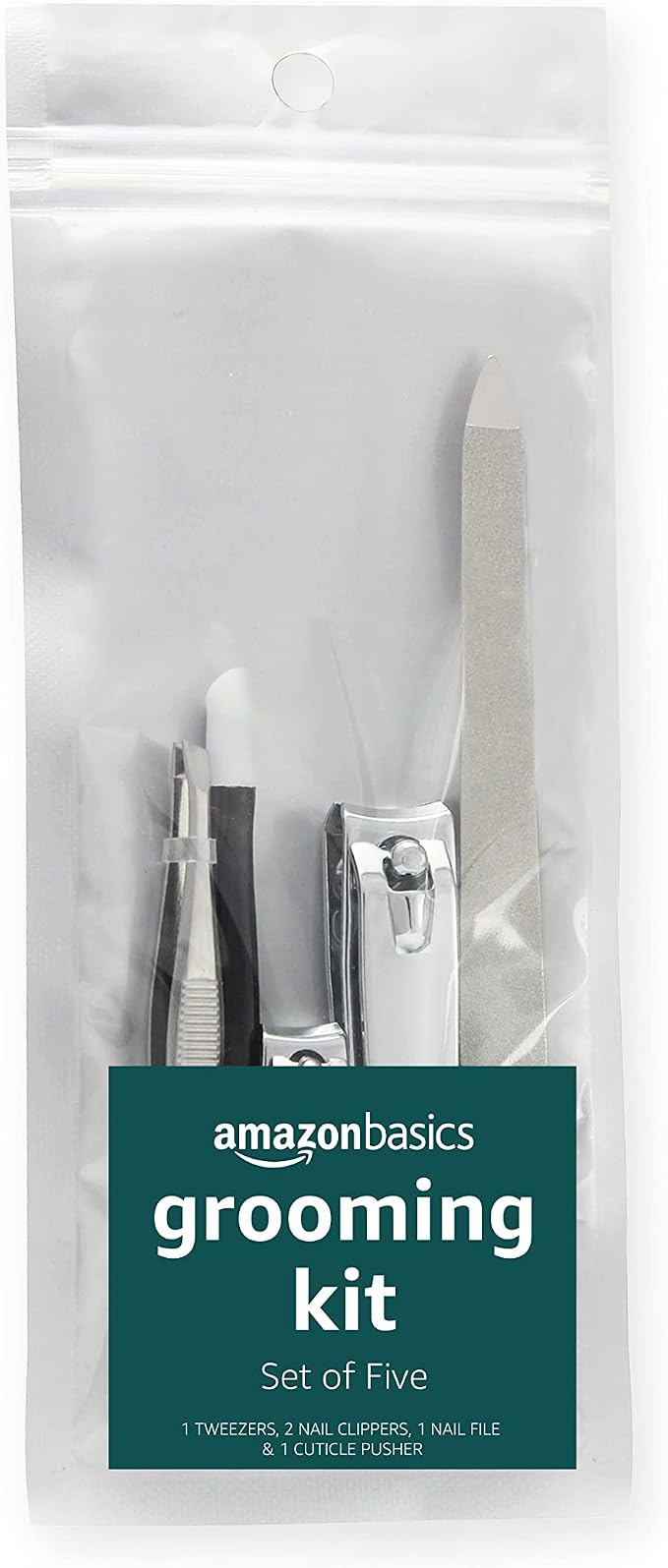 Amazon Basics 5-Piece Nail Care Grooming Kit, Manicure Pedicure Set by AmazonBasics