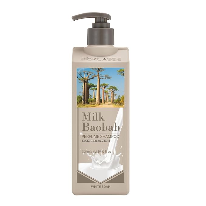 Milk Baobab Hydrating Shampoo, Nourishing Korean Hair Care, Long-Lasting White - Image 2