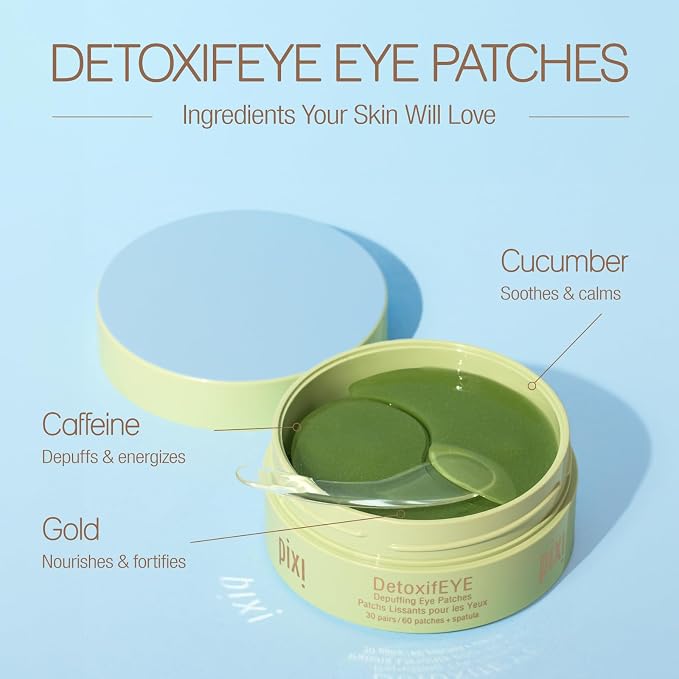 Pixi DetoxifEYE Depuffing Hydrogel Under-Eye Patches, Hyaluronic Acid & Caffeine - Image 3