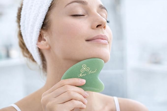 Jade Gua Sha Facial Tool – Guasha Face Massage Tool Lymphatic Drainage Massager - Image 5