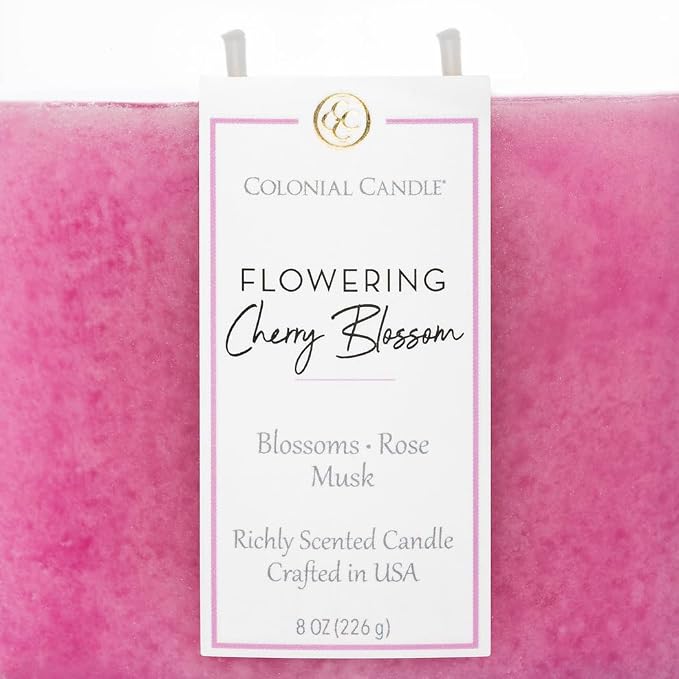 Colonial Candle Flowering Cherry Blossom Scented Candle Jar, Highly Fragranced - Image 5