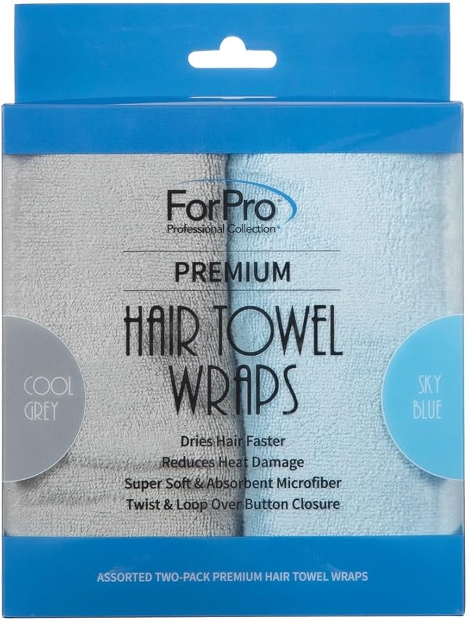 ForPro Professional Collection Premium Microfiber Hair Towel Wrap, Cool Grey + - Image 7