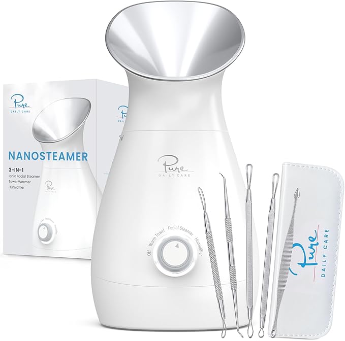 Pure Daily Care NanoSteamer Large 3-in-1 Nano Ionic Facial Steamer by PureDailyCare