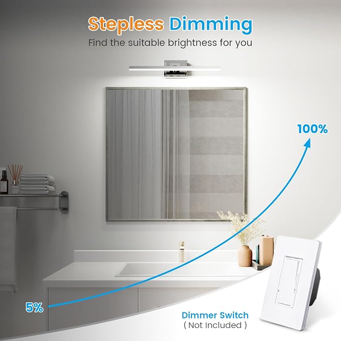 VOLISUN Modern Bathroom Vanity Light 24 inch, 14W Dimmable 5CCT Led Bathroom - Image 4