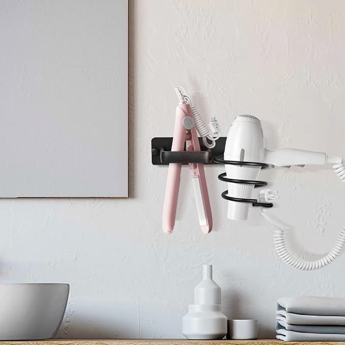 YUET Hair Dryer Holder Hairdryer Station Wall Mounted Shelf Bracket - Image 5