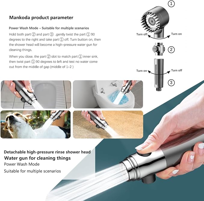 Filtered Shower Head with Handheld, 12 Replacement Filters - Image 4