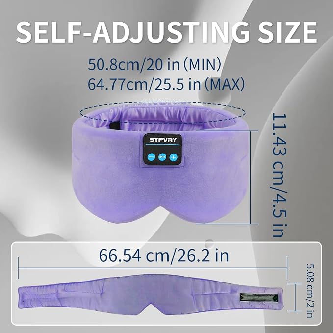 Sleep Mask Bluetooth 5.4 Headphones Soft Wireless Headband Eye Mask Blackout - Image 6