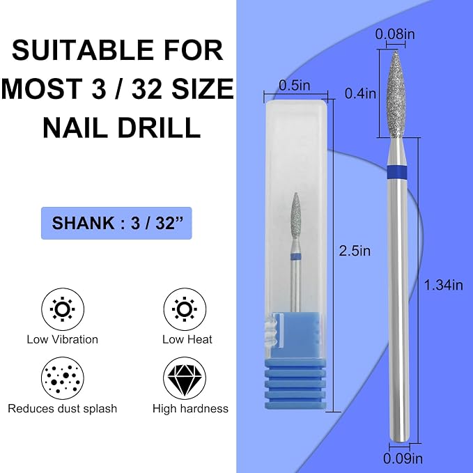 Cuticle Nail Drill Bit, Nail Drill Bits Professional Diamond Bits - Image 2