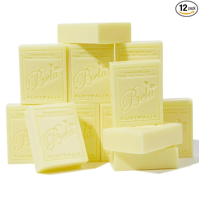 BELA Honeysuckle Soap 3.3 OZ Pack of 12, Long lasting French Triple Milled Bar by BELAPURENATURALSOAPSANDODORELIMINATINGHOMEFRAGRANCES