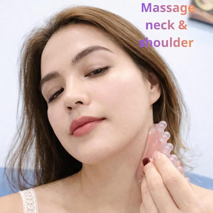 Pink Gua Sha & Massage Comb Set – Massage Tool - Image 10