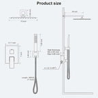 FPXRNG Shower Faucet Set Bathroom Square Rain Shower Head and Handle Set - Image 7