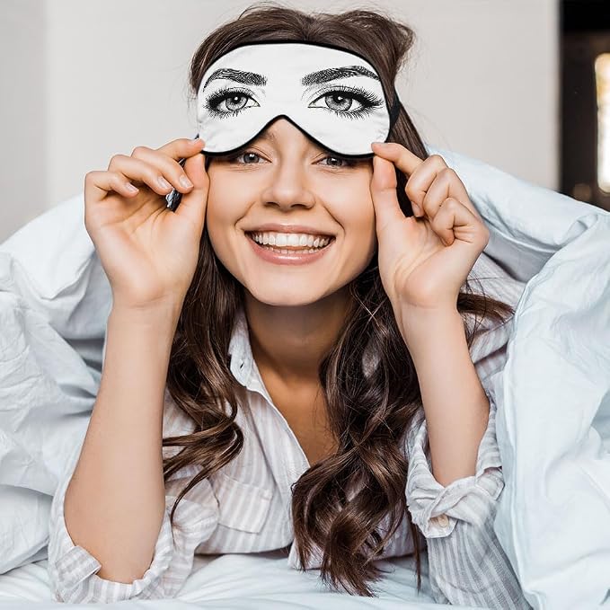 Sexy Eyes Sleep Eye Mask Woman Eyelashes Eyebrows Beautiful Silk Eye Mask - Image 5