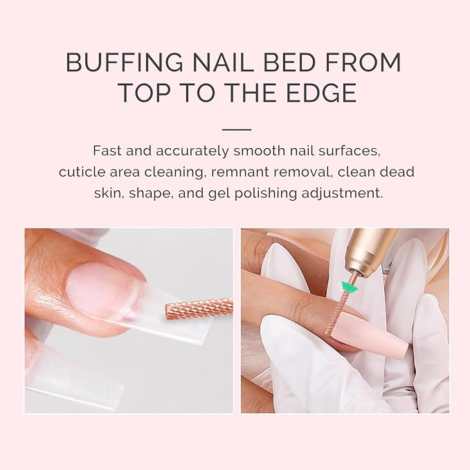 MelodySusie Super Long Mini Barrel Nail Buffer Bit, Professional Safety Carbide - Image 5
