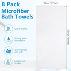 SmoothNovelty 8 Pack Microfiber Bath Towels Bulk 27'' x 60'' Oversized Beach - Image 2