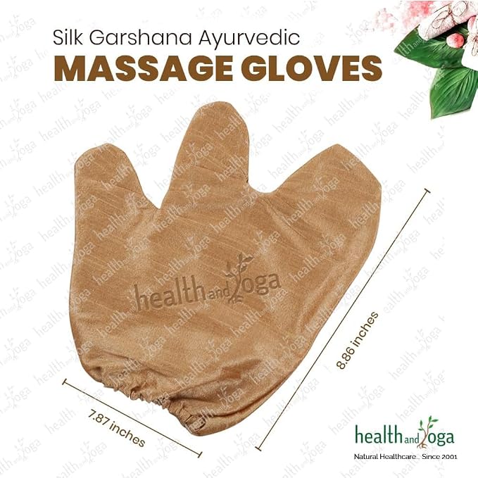 HealthAndYoga™ Silk Garshana Ayurvedic Massage Gloves - Image 5