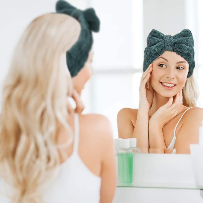 3 Pieces Wash Face Headband Makeup Spa Headband Towel Terry Hair Bands - Image 6