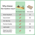 Natural Bamboo Bathroom Tray, Perfume Tray, Vanity Tray, Smooth and Thick - Image 2