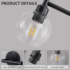 Modern Black Bathroom Vanity Lights, 3-Light Matte Black Bathroom Light Fixture - Image 4