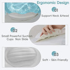 Small Bath Tub Neck Pillow, TPE Waterproof Suction Cups Bathtub Neck Pillow & - Image 4