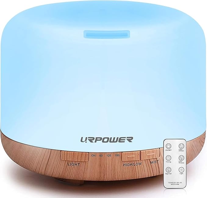 URPOWER 500ml Aromatherapy Essential Oil Diffuser Humidifier Room Decor Lighting by URPOWER