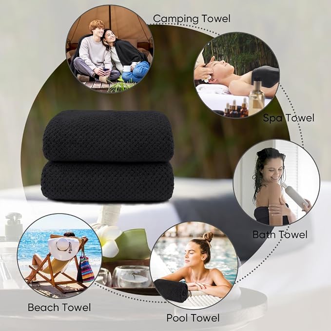 HOMEXCEL Bath Sheets Towels Set Pack of 2, Ultra Soft Bath Towels - Image 7