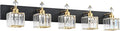 PRESDE Crystal 5 Light Bathroom Vanity Lights Modern Black and Gold Bathroom by HOME