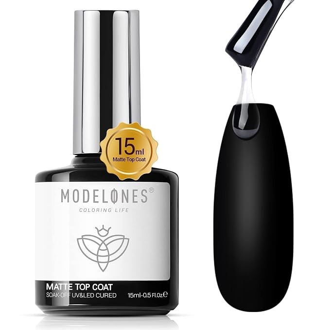 modelones Matte Gel Top Coat Chrome Proof, 15ML No Wipe Matte Top Coat Chrome - Image 9