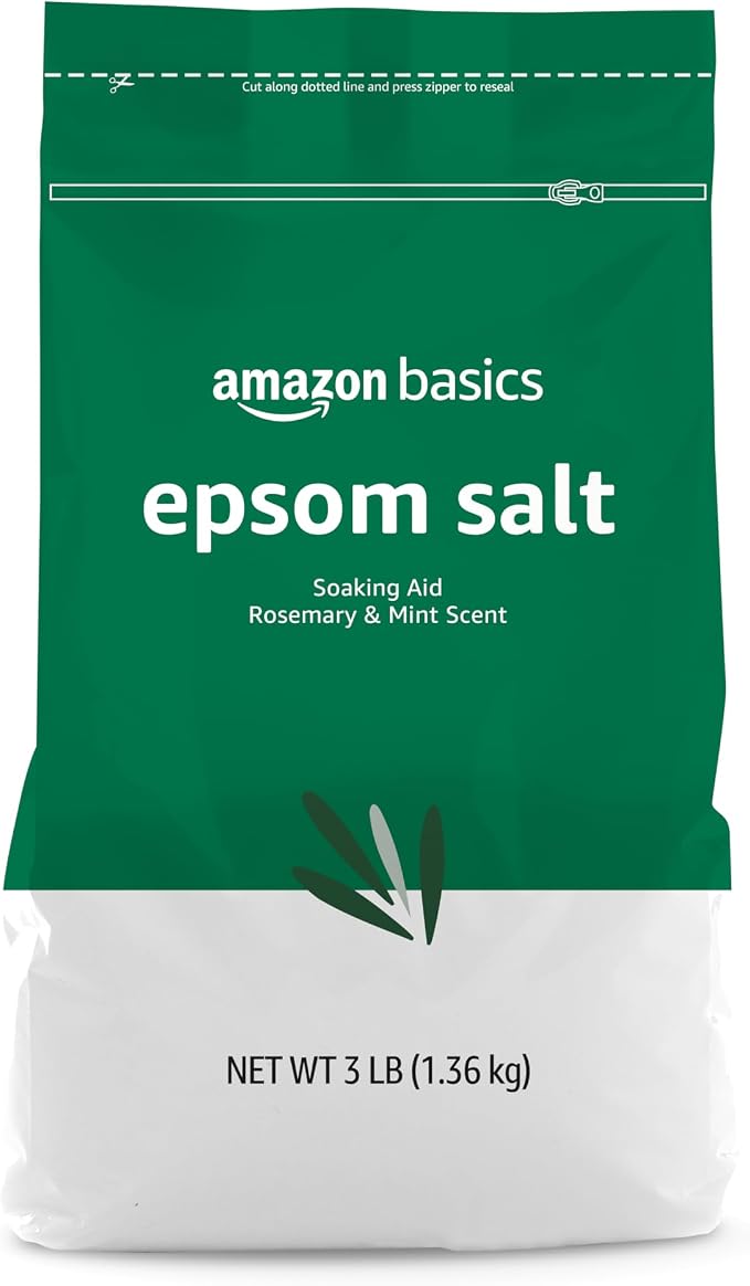 Amazon Basics Epsom Salt Soaking Aid, Soothing Rosemary & Mint Scent, 3 Pound by AmazonBasics