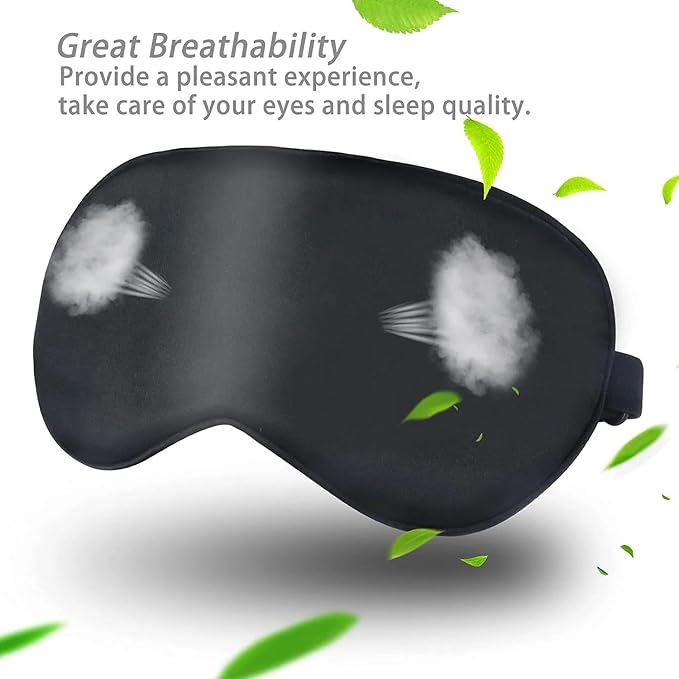 Sleep Mask Silk Eye Mask for Men Sleeping Mask, Adjustable Elastic Strap for - Image 2