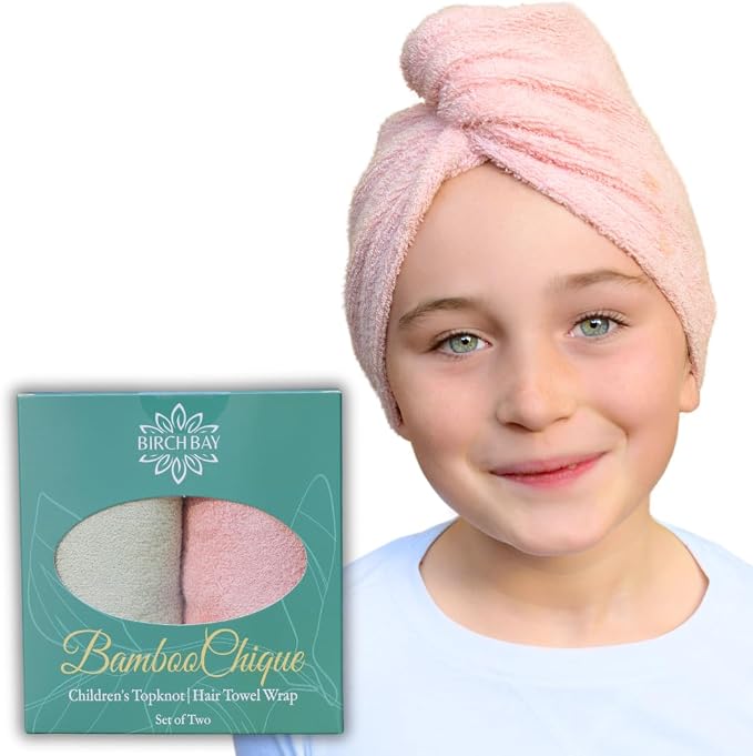 Kids Hair Towel Wrap | 100% Bamboo Viscose |Tailored Small | Essential Hair by Unknown