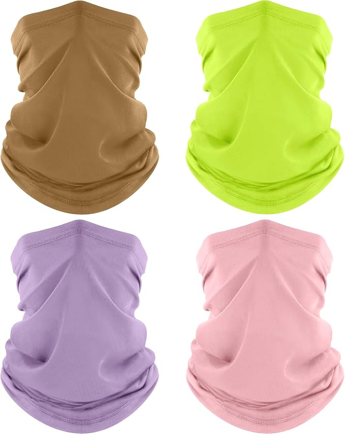 ROXUN 4 Pack Neck Gaiter, Cooling Breathable Face Mask UV Protection Scarf by Roxun