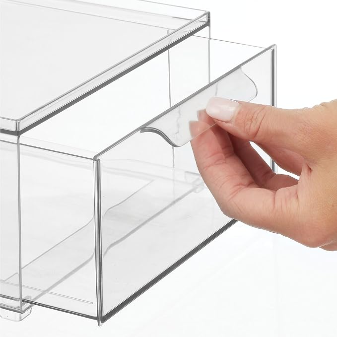 mDesign Plastic Stackable Bathroom Storage Organizer Bin - Image 6