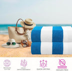 CASA COPENHAGEN Cabana Pool Towel 2Pcs 100% Egyptian Cotton Gift Set- Turquoise - Image 2