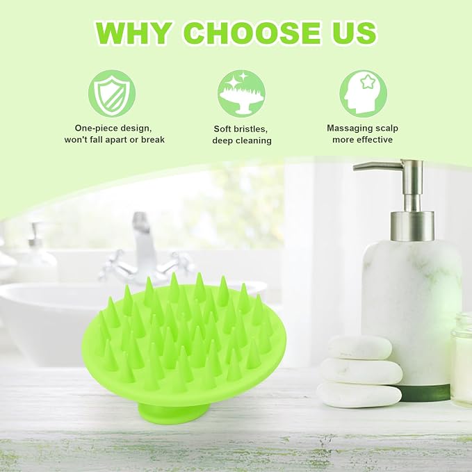 Meartchy Silicone Scalp Massager Shampoo Brush, Scalp Brush - Image 6