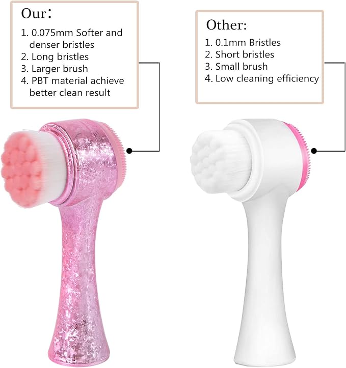 Face Brush 2 in 1, Facial Cleansing Exfoliating Brush - Image 6