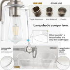 SOLFART Brushed Nickel Vanity Light 2 Light Bathroom Vanity Light Bathroom - Image 3