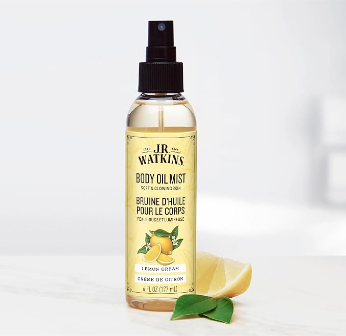 J.R. Watkins Naturally Hydrating Body Oil Mist, Lemon Cream, 6 fl oz, 2 Pack - Image 3
