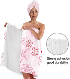 Pink Bow Bath Wrap with Hair Drying Cap – Microfiber Quick Dry Shower Skirt and - Image 4