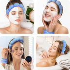 Spa Headbands for Washing Face Wristband Set Sponge Makeup Skincare Headband - Image 3