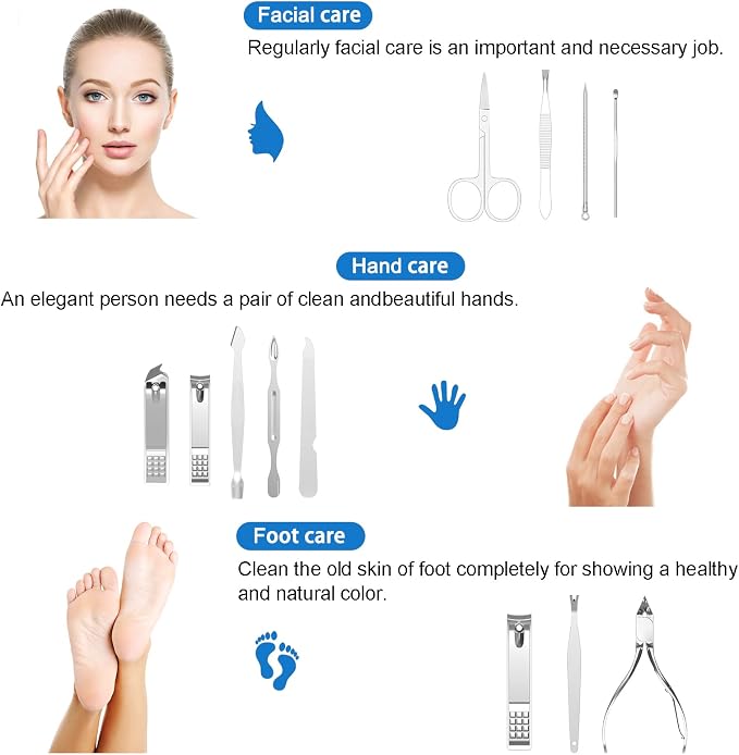 Professional Manicure and Pedicure Kit, 12-Piece Premium Grooming Set - Image 7