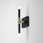 Globe Electric 65000044 2-Light Wall Sconce, Matte Black, Antique Brass Accent - Image 6