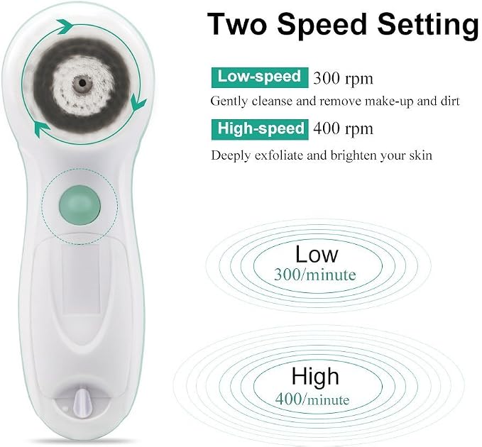 TOUCHBeauty 360° Rotating, 3 in 1 Interchangeable Facial Cleansing Brush Set - Image 4