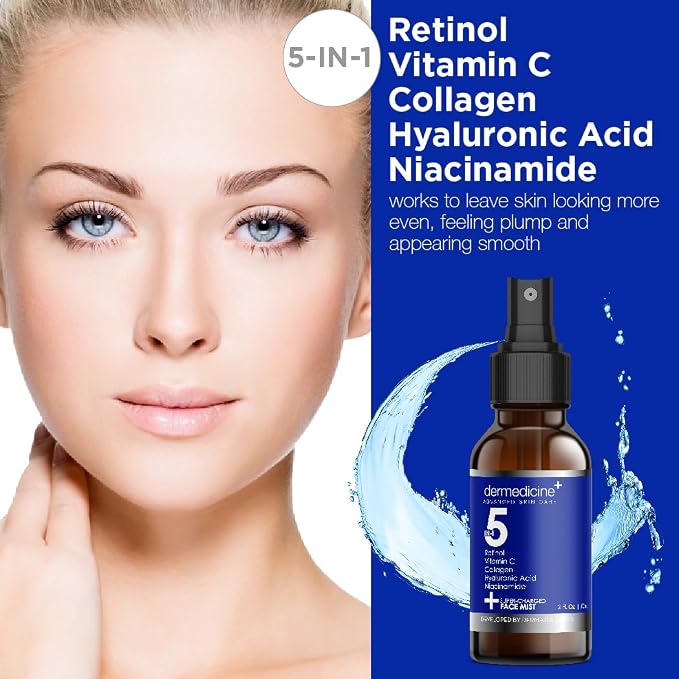 5 in 1 Super Charged Anti-Aging Face Mist w/Retinol, Vitamin C, Hyaluronic Acid - Image 2