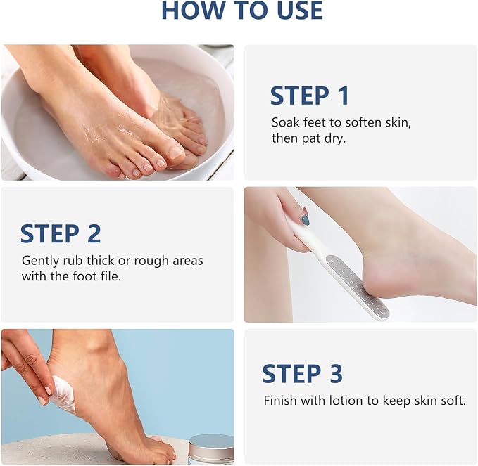 2 Pack Colossal Foot Files Kit Callus Remover Stainless Steel Dual Sided Foot - Image 5