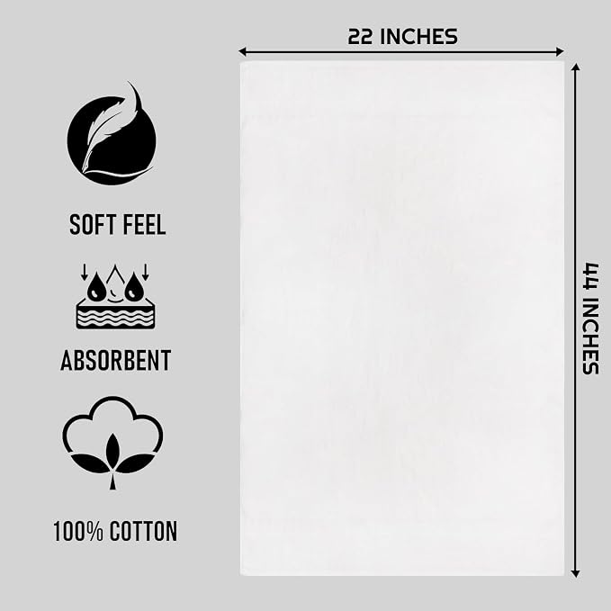 CH White Bath Towels Bulk Pack of 24 – Pure Cotton Lightweight & Absorbent - Image 2