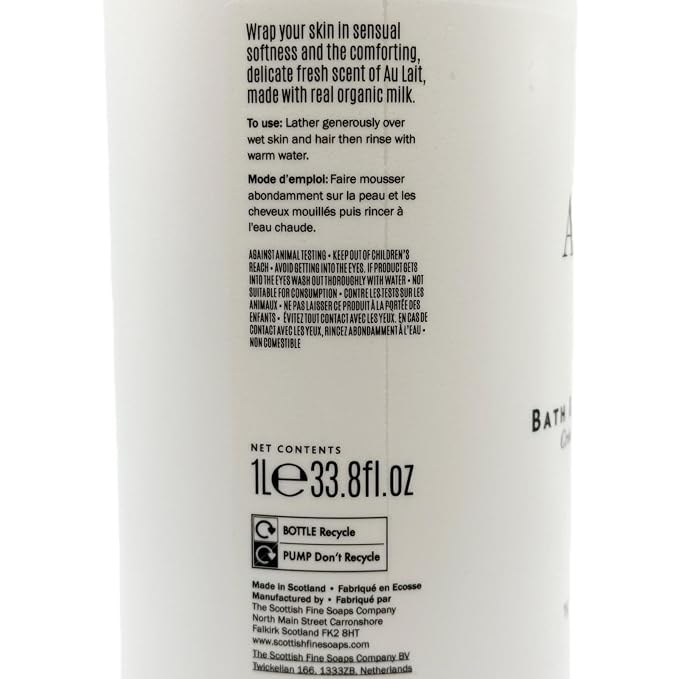 Scottish Fine Soaps The Au Lait Bath & Shower Cream, 33.8 fl oz - Image 4