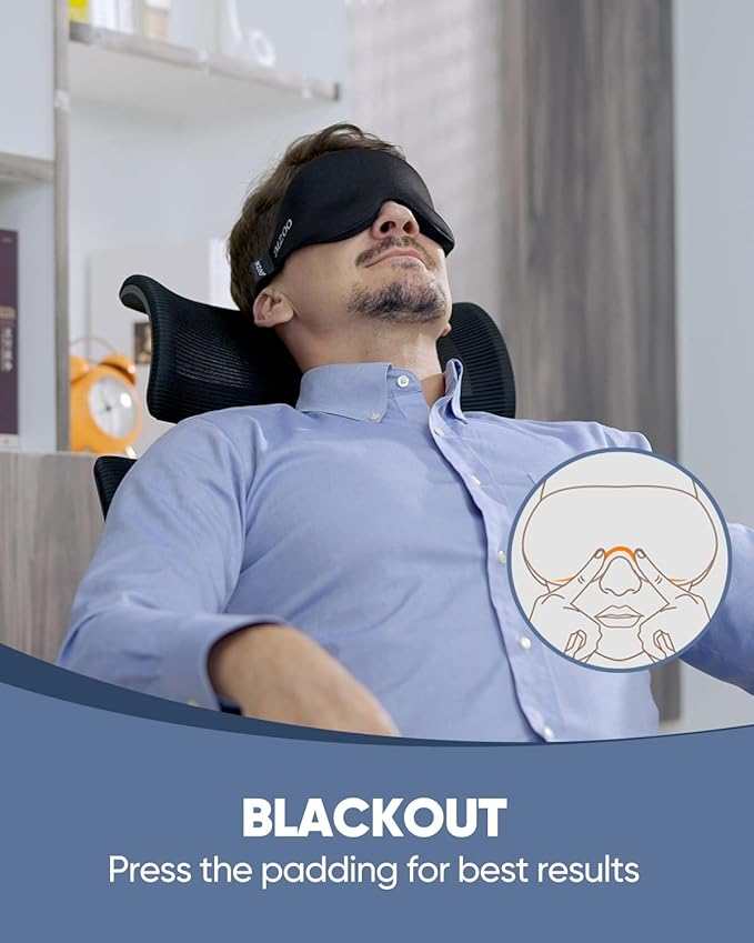 MZOO Luxury Sleep Eye Mask for Side Sleeper Men Women, Zero Eye Pressure 3D - Image 4
