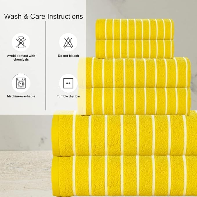 CASA COPENHAGEN Ecstatic 6Pcs 100% Egyptian Cotton Large Designer Towels Gift - Image 6